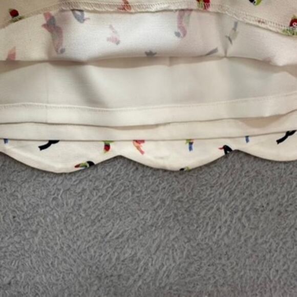 Talbots Size 8 Petite Pencil Skirt Bird Design Colorful Scalloped Hem Fun Beach - Picture 6 of 10